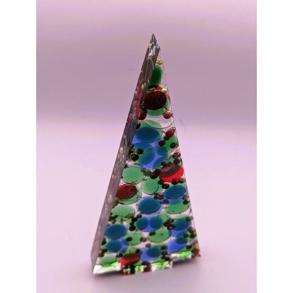 Unique Christmas Tree Filled with Colorful Balls Handmade with Resin NEW - Picture 2 of 8
